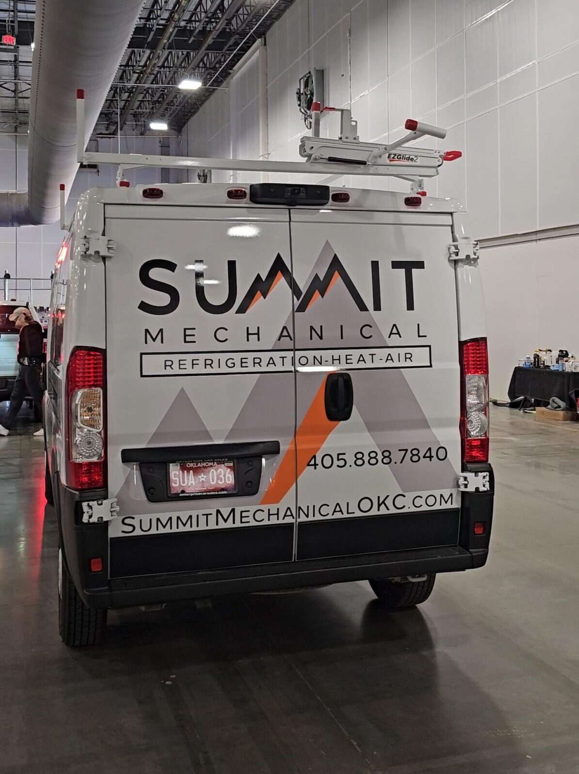 Commercial work van prepared for fleet service and field operations